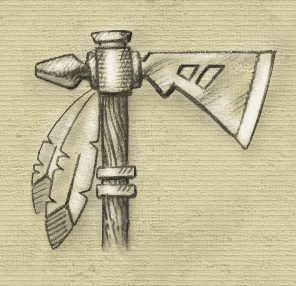 pencil drawing — indian tomahawk