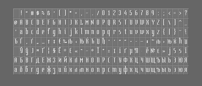 bold bitmap font