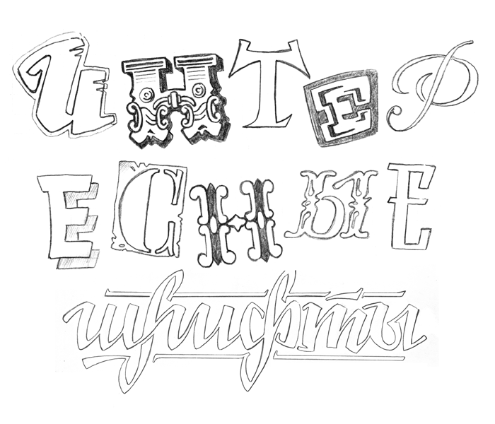 pencil sketches for book cover, Interesting fonts