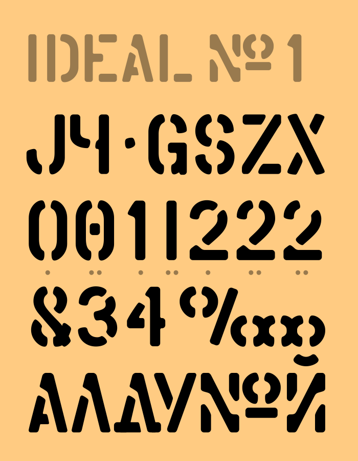 font Ideal Stencil Machines